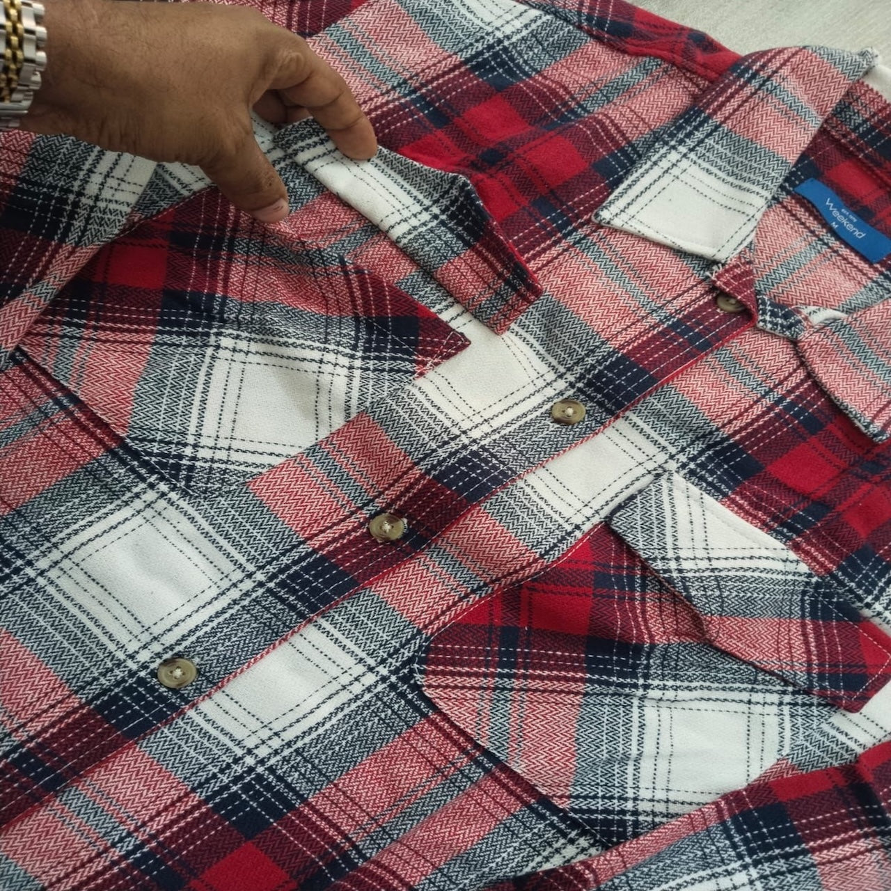 Women's Red Plaid Flannel Shirt – Weekend Collection