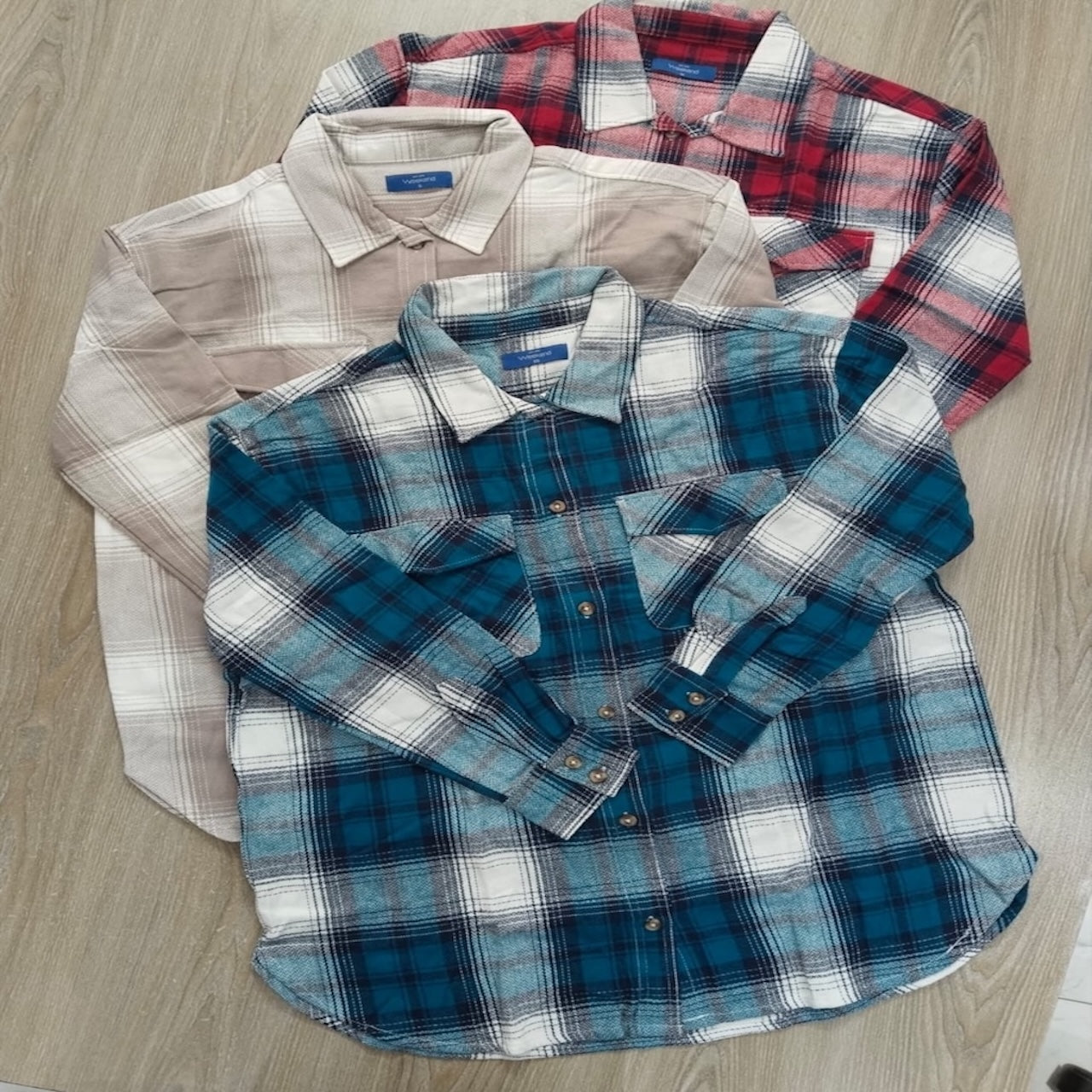 Women's Beige & Cream Plaid Flannel Shirt – Weekend Collection