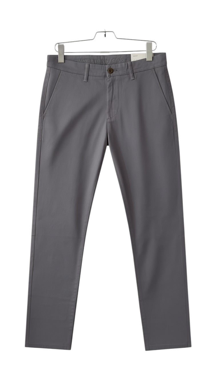 American Eagle Men's Classic Straight Chino Pants – Mid Grey / Storm Grey