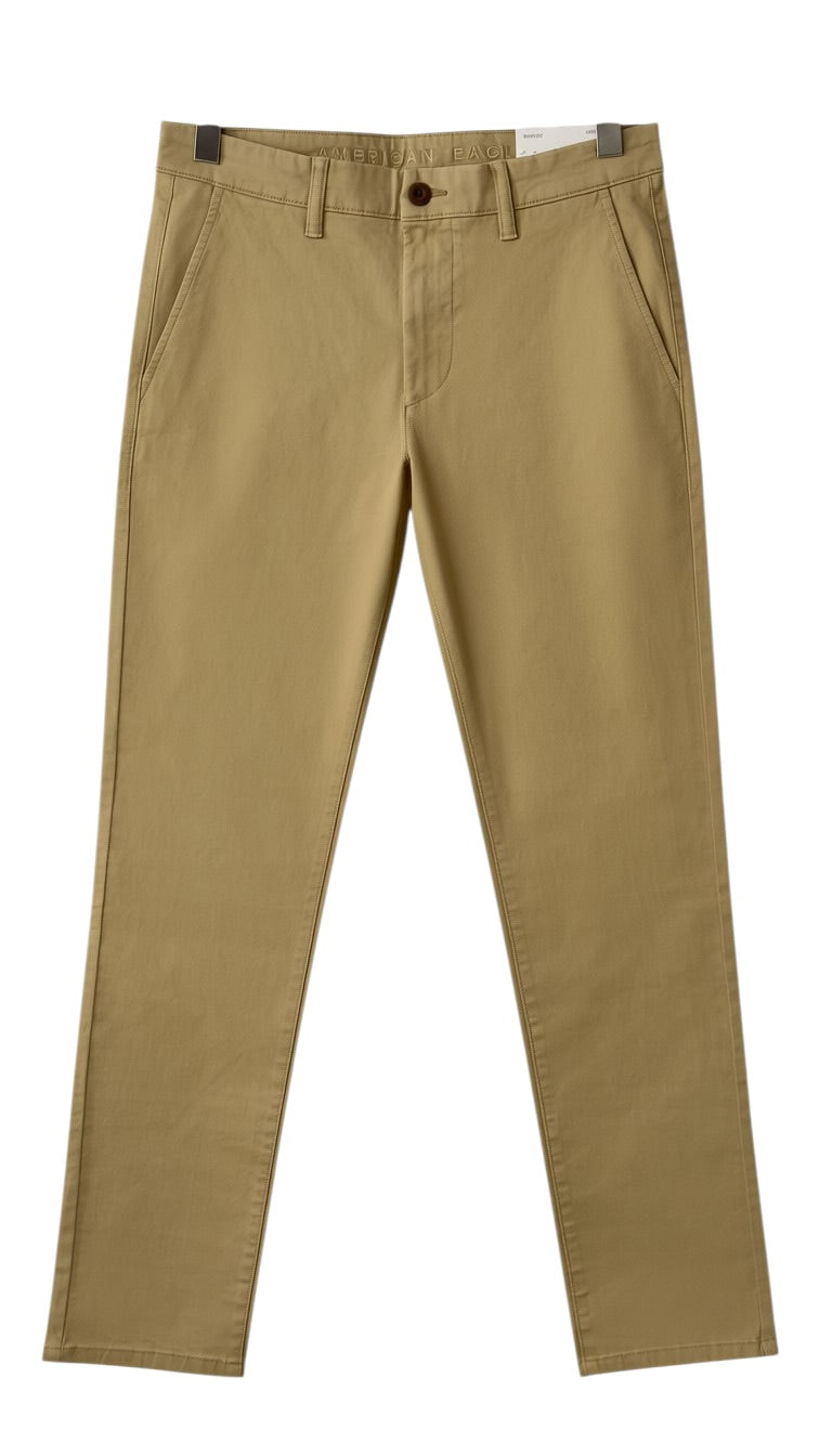 American Eagle Men's Classic Straight Chino Pants – Light Khaki / Sand