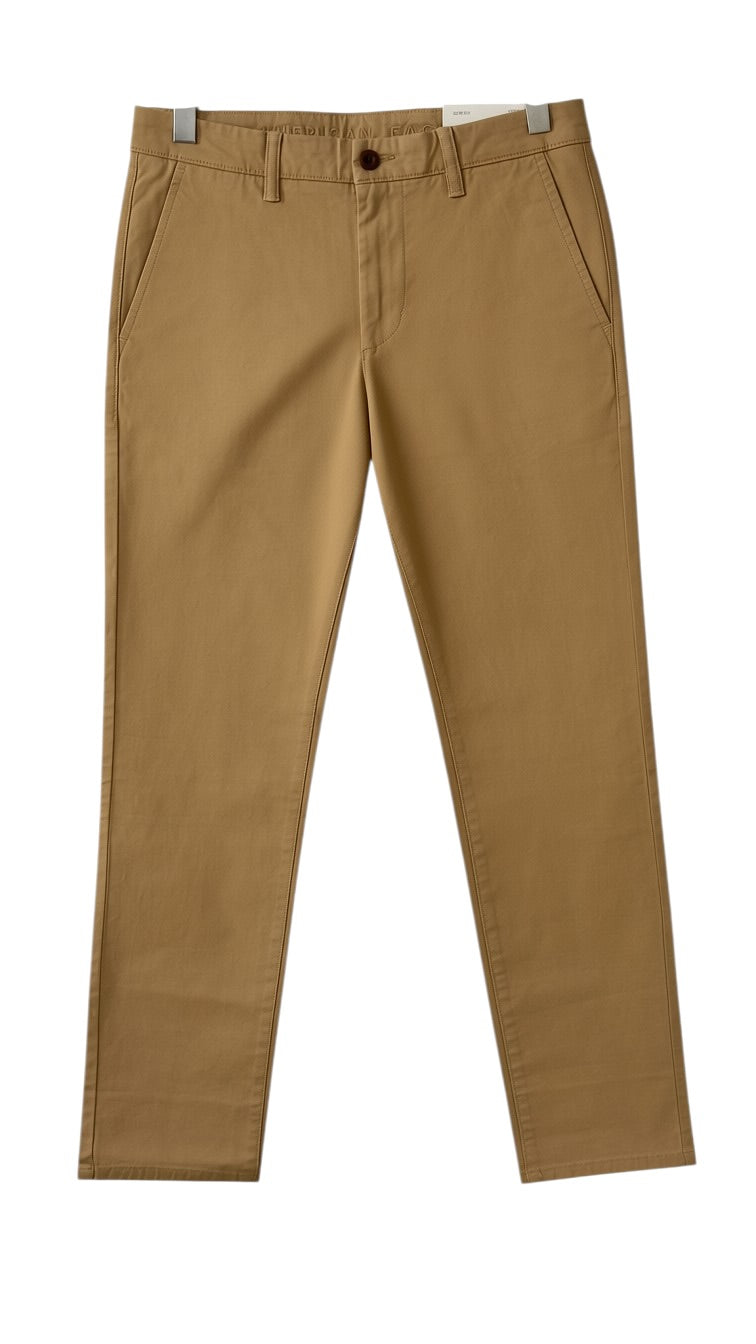 American Eagle Men's Classic Straight Chino Pants – Dark Khaki