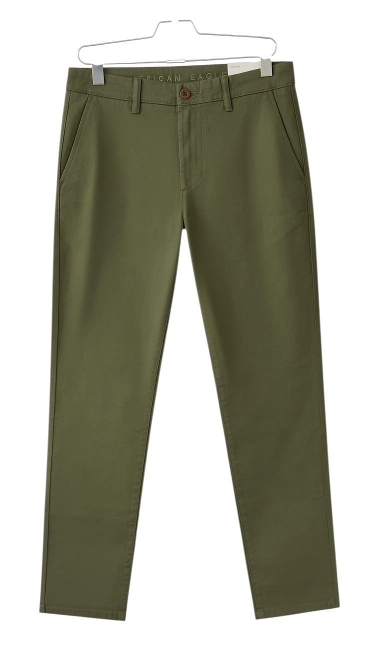 American Eagle Men's Classic Straight Chino Pants – Olive Green