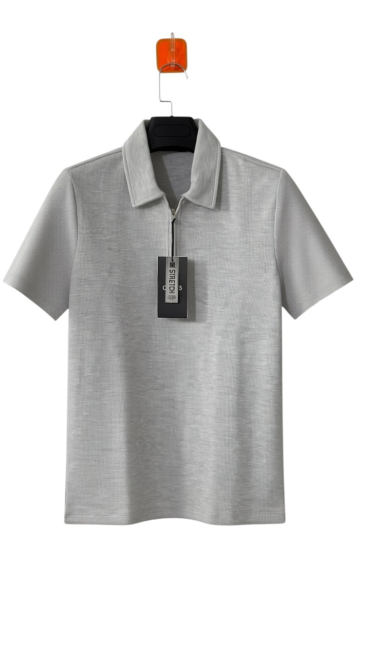 Colin's Studio Stretch Zip-Collar Polo Shirt – Heather Grey